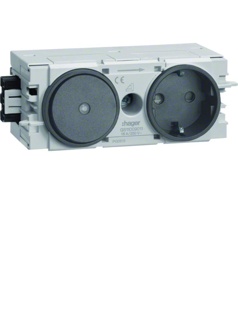 tehalit.WA Gniazdo SCHUKO z przełącz. WAGO C-profil antracyt GS11009011 HAGER