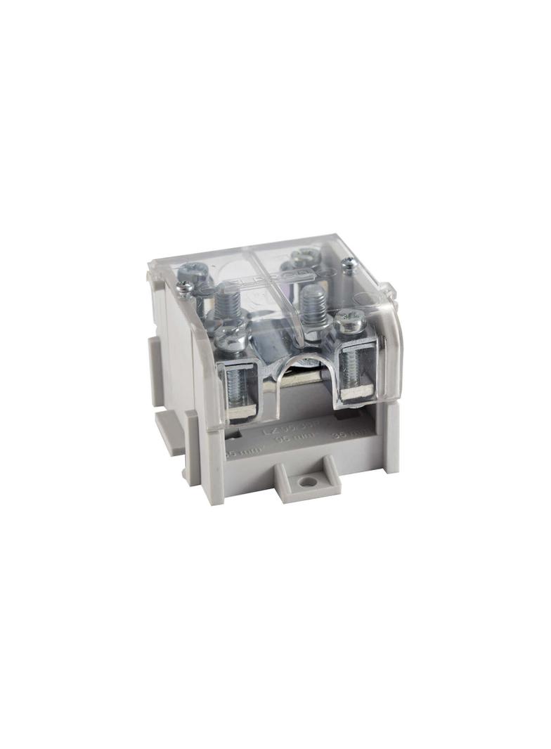 LZ1*95/35P ,  Odgałęźnik instalacyjny 1-segmentowy (zacisk: 1x95mm2 - 4x35mm2)/ z pokrywą, szary