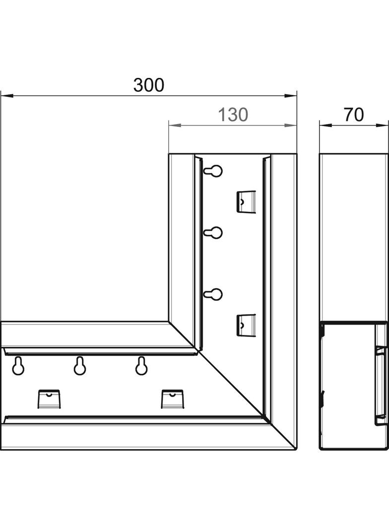 GS-SFS70130RW, Naroże płaskie 70X130 CZ.B.