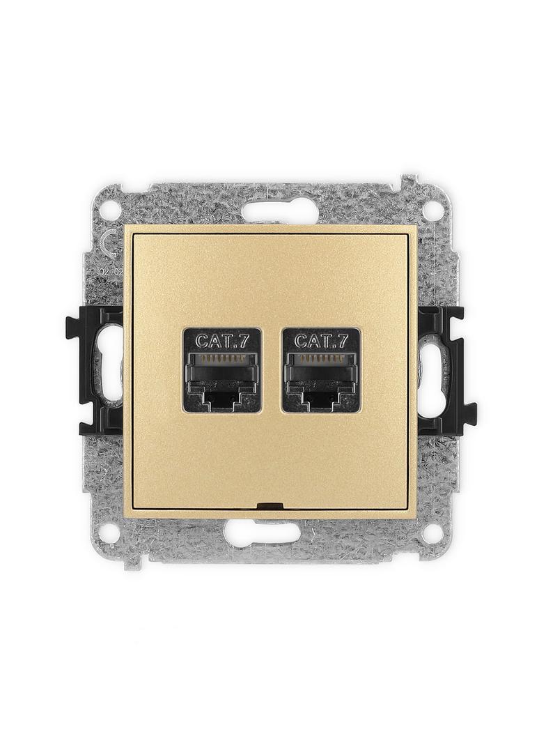 ICON Mechanizm gniazda komputerowego podwójnego 2xRJ45, kat. 7, ekranowany, 8-stykowy, bez pola opis