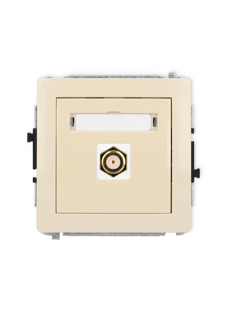 DECO Mechanizm gniazda antenowego pojedynczego typu F (SAT) pozłacany beżowy