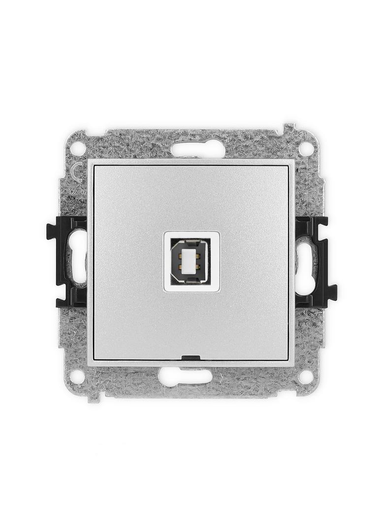 ICON Gniazdo pojedyncze USB A-B 2.0, bez pola opisowego srebrny metalik 7IGUSBBO-3 KARLIK