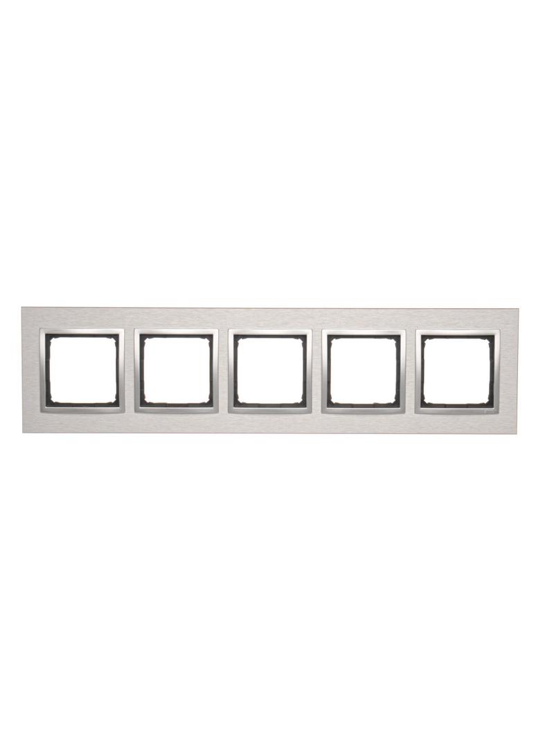 Simon 54 Nature Ramka 5-krotna Nature-Metal INOX KLASYCZNY IP20/IP44* (*IP44-należy zastosować zestaw uszczelek DUN5) DRN5/77 KONTAKT