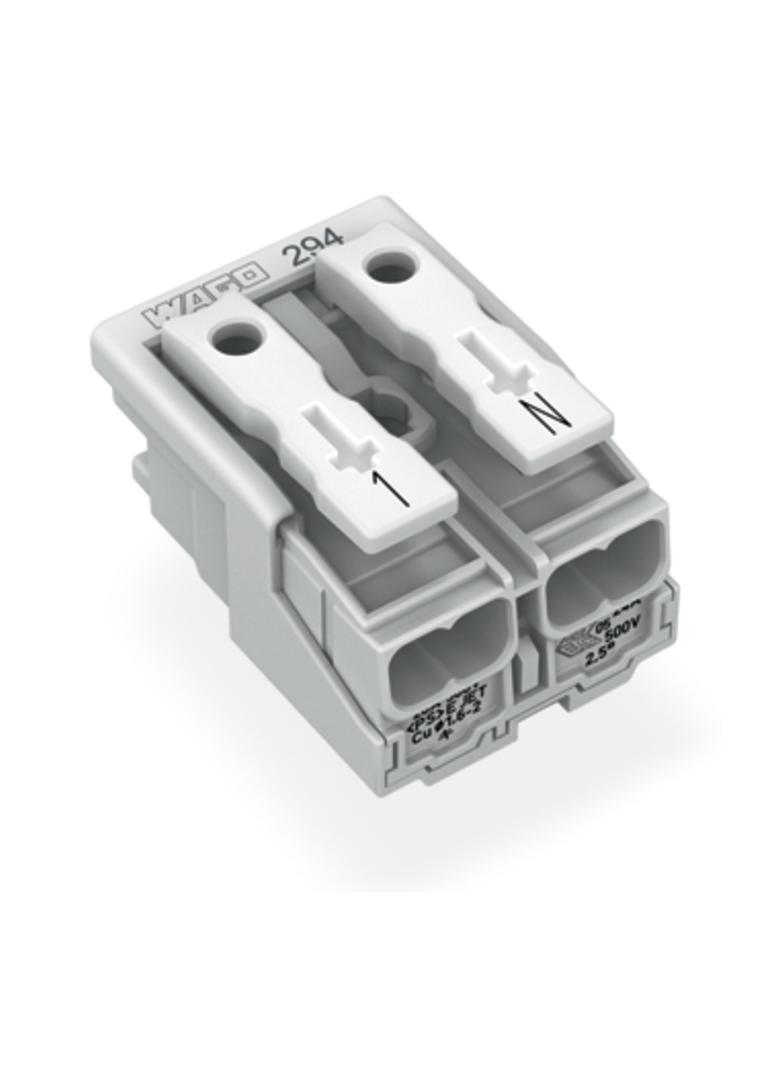 złączka zasilająca 2-biegunowa bez stopek bez styku PE