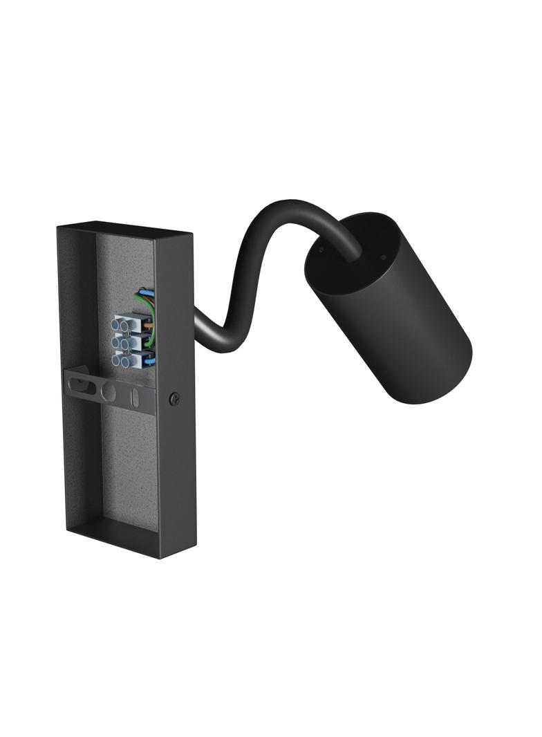 SQUALLA VARIOSA FLEXI SWITCH GU10 KINKIET 230V IP20 55x100x410MM CZARNY OKRĄGŁA