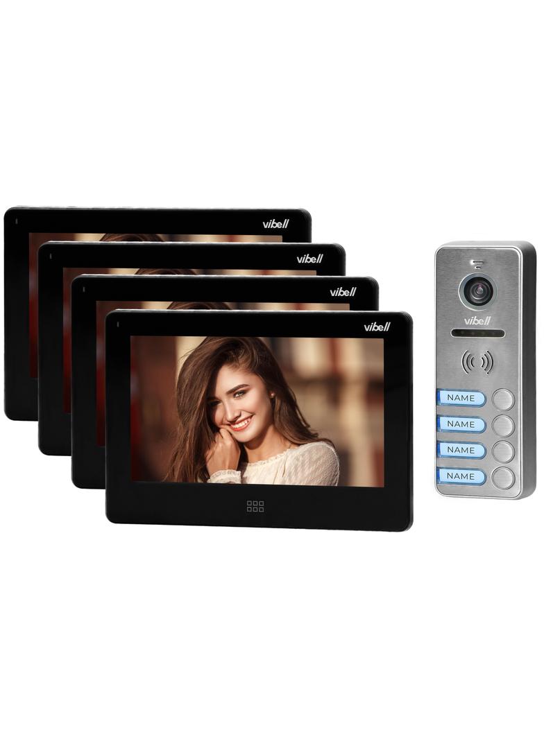 Zestaw wideodomofonowy 4-rodzinny bezsłuchawkowy kolor LCD 7" dotykowy menu OSD pamięć gniazdo OR-VI