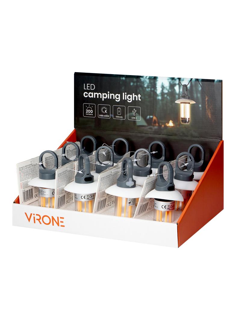 Latarka kempingowa LED, 200lm+120lm, 500mAh, 2000K/6000K, karabińczyk, osłonka