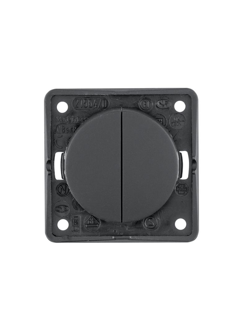 Integro Łącznik wieloklawiszowy przyciskowy, czarny granit, mat