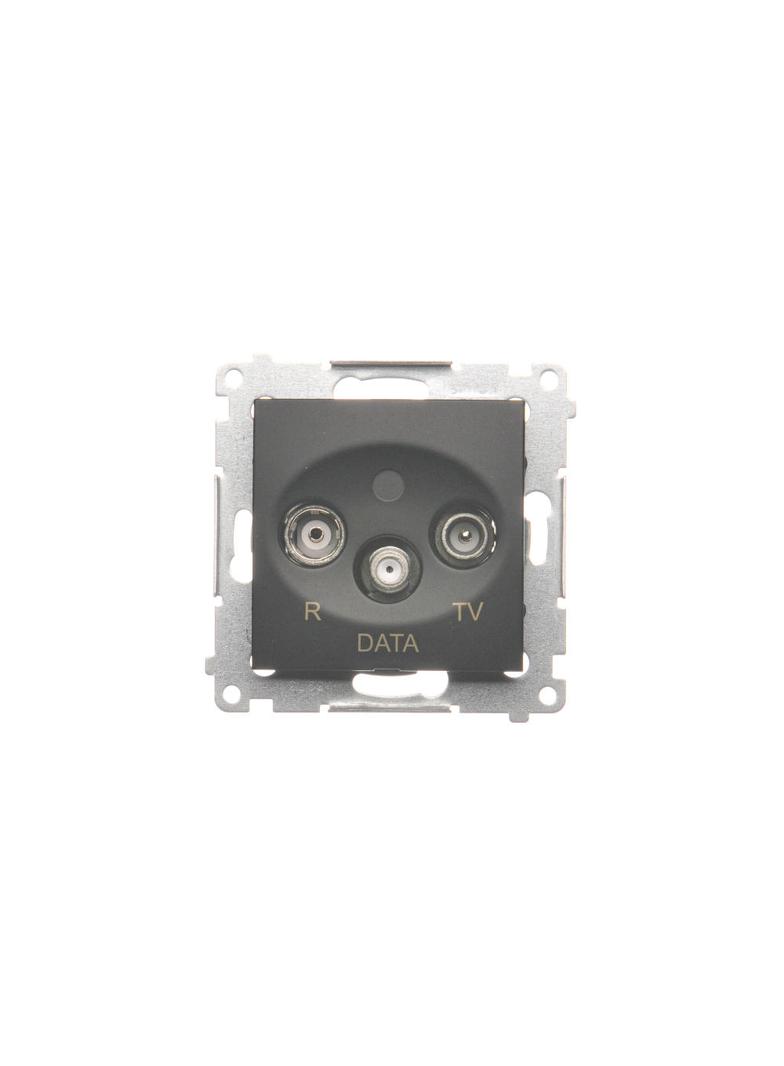 Simon 54 Gniazdo R-TV-DATA czarny