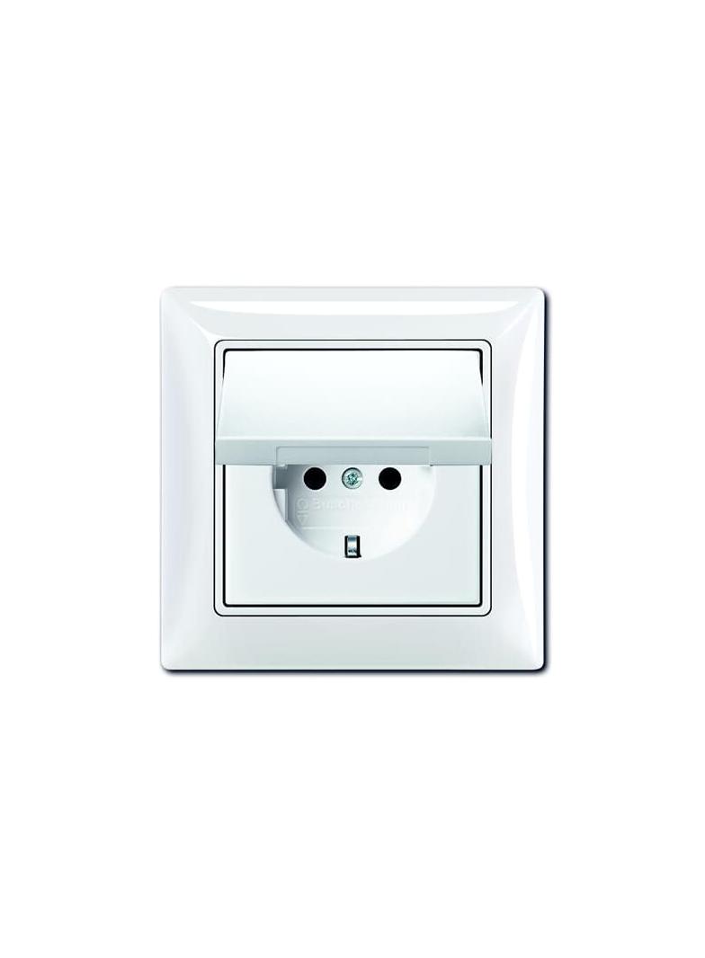 BASIC55 Gniazdo SCHUKO z klapką Poziom ochrony: IP 44 biały alpejski