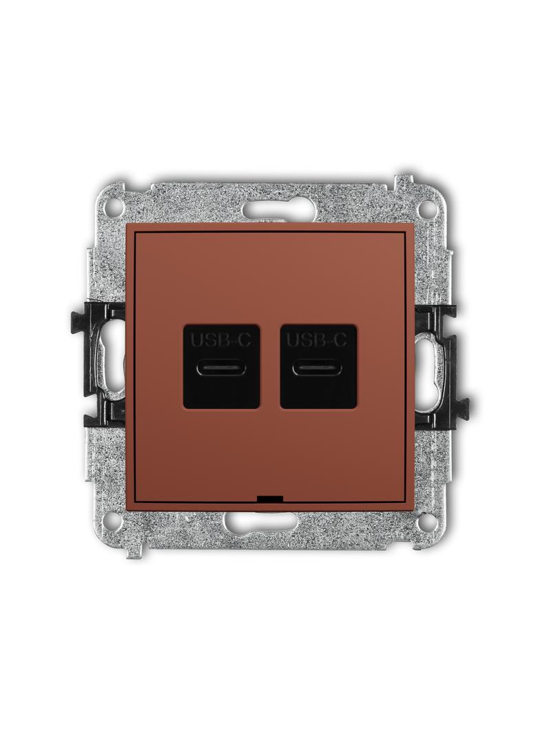 ICON Gniazdo podwójne 2xUSB typ C-C terakota 63IGUSBBO-8 KARLIK