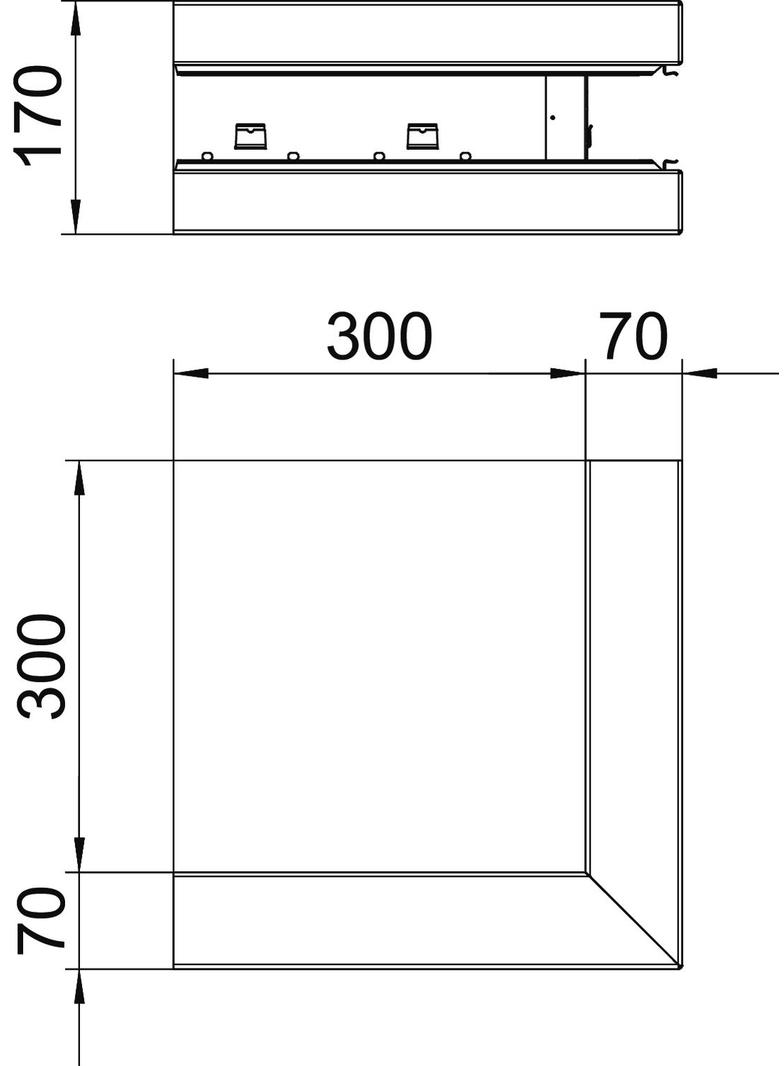 GS-SA70170RW, NAROŻE ZEWN. 70X170 CZ.B.