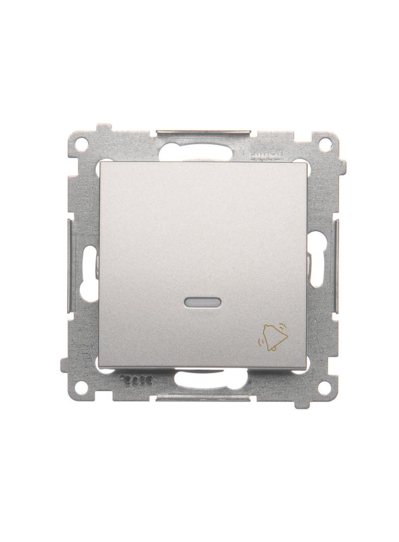 Simon 54 Przycisk „dzwonek” z podświetleniem LED 16A z. śrub. srebrny mat