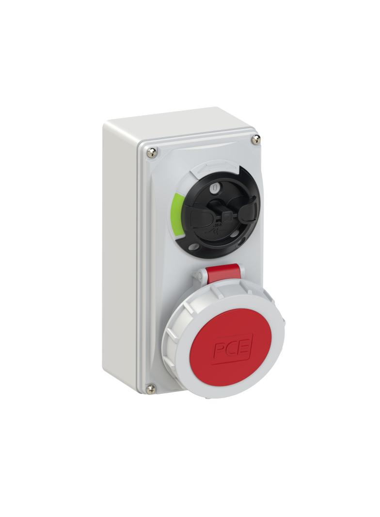 GNIAZDO Z WYŁĄCZNIKIEM 0-1 MAŁE BLOKADA MECHANICZNA 16A 400V 3P+Z+N IP67 61152-6 PCE