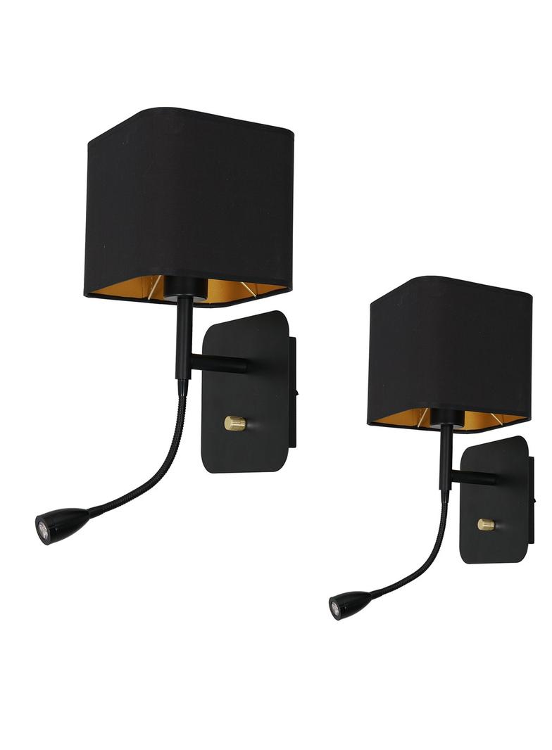 Milagro kinkiet Napoli E27 + LED 1W 90lm 4000K czarno/złoty ML6366