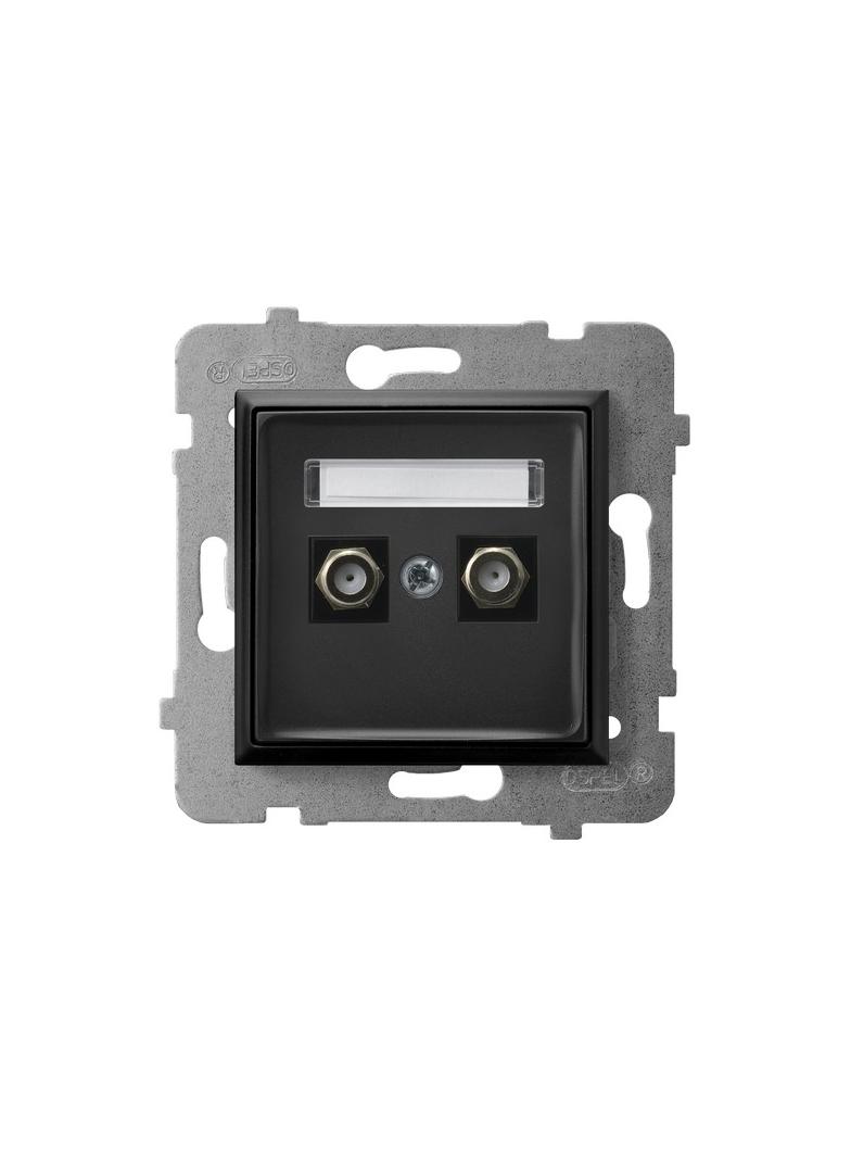 ARIA Gniazdo antenowe typu F podwójne - kolor czarny metalik