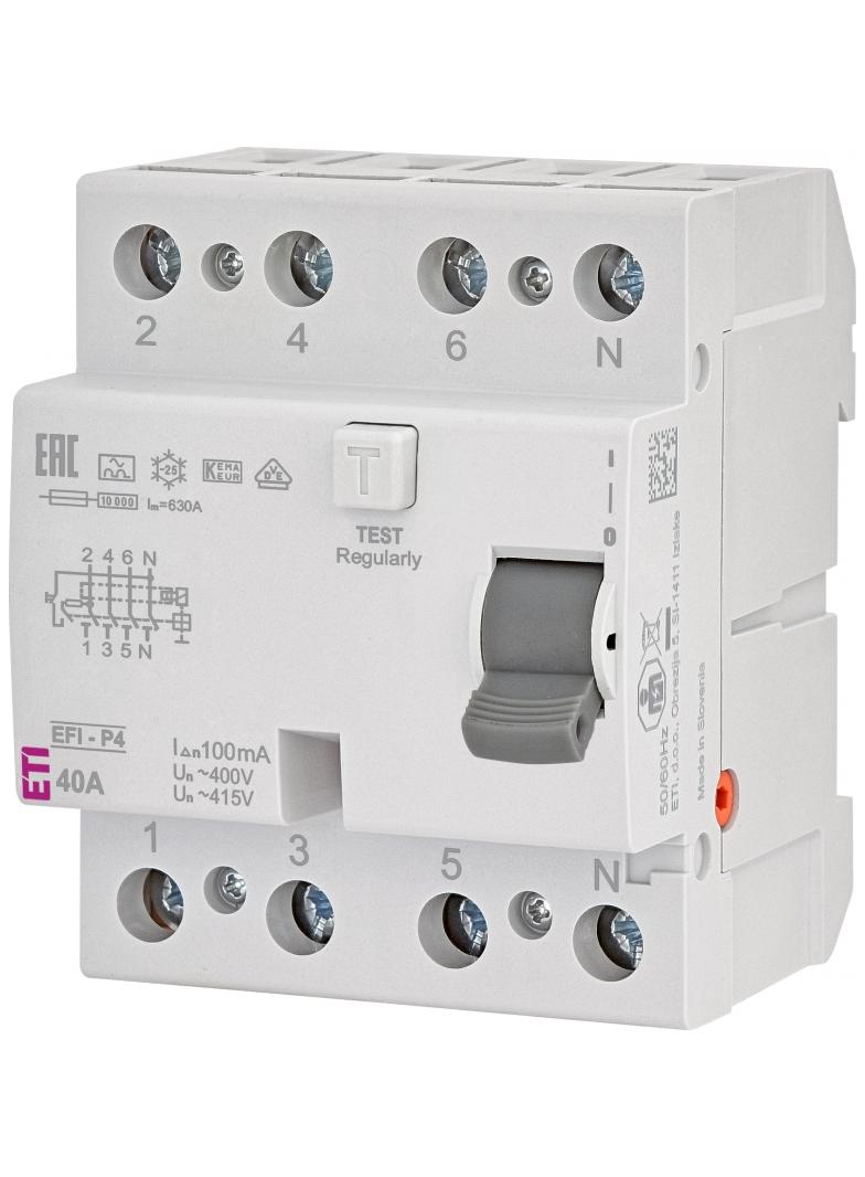 EFI-P4 A 40/0.1 Wyłącznik różnicowoprądowy 002061522 ETI