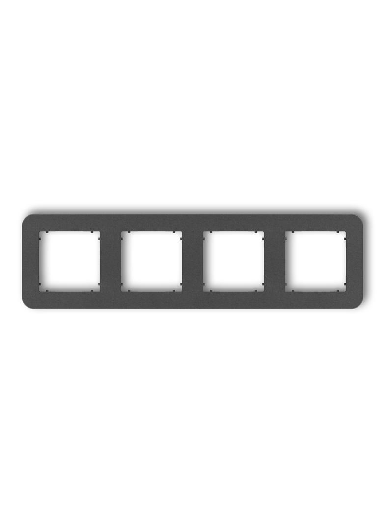 MINI Ramka uniwersalna poczwórna zaokrąglona z tworzywa grafitowy