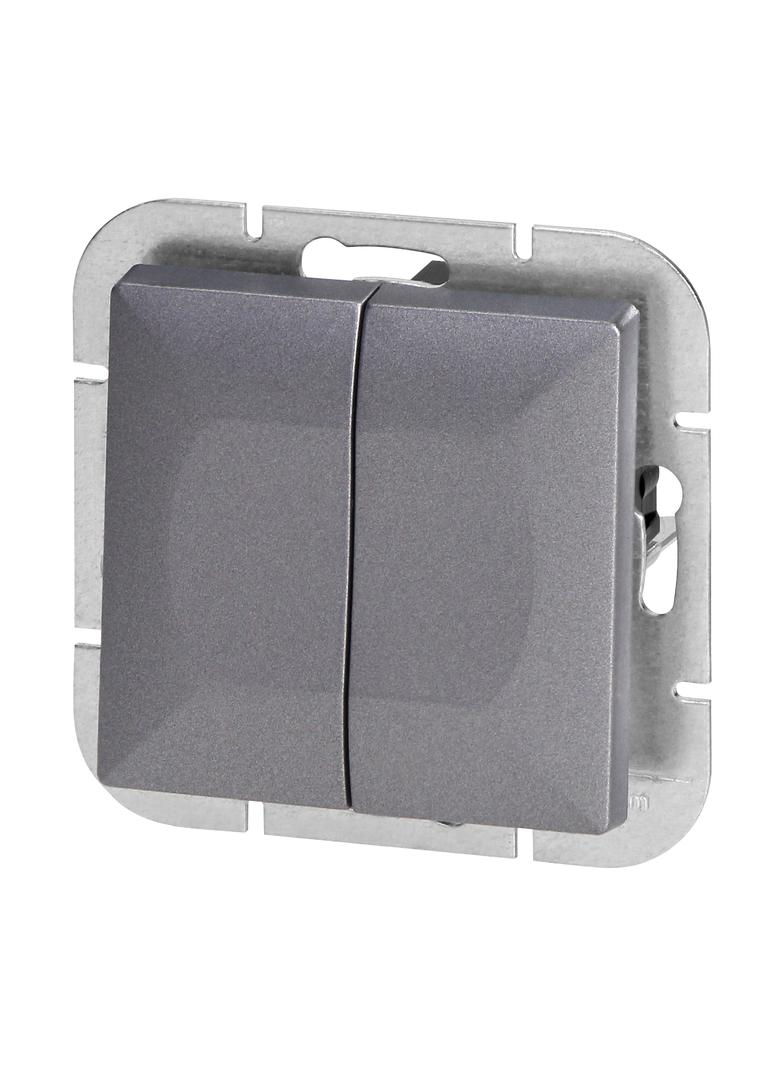 Łącznik podtynkowy świecznikowy Pearl, 10A, 250V, WP-2P, antracyt OR-OE-7701/A ORNO