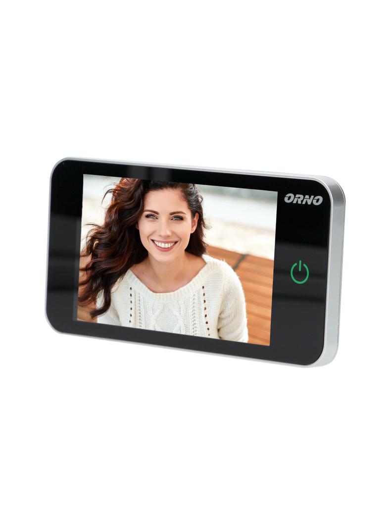 Elektroniczny wizjer do drzwi 4" szerokokątny obiektyw bateryjny srebrny OR-WIZ-1107 ORNO