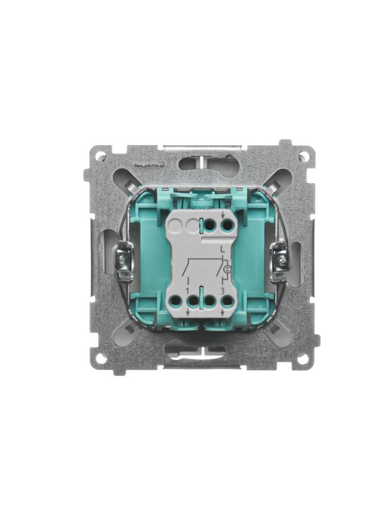 Simon Basic Łącznik świecznikowy z podświetleniem LED 10A 250V szybkozłączka satynowy BMW5L.01/29 KONTAKT