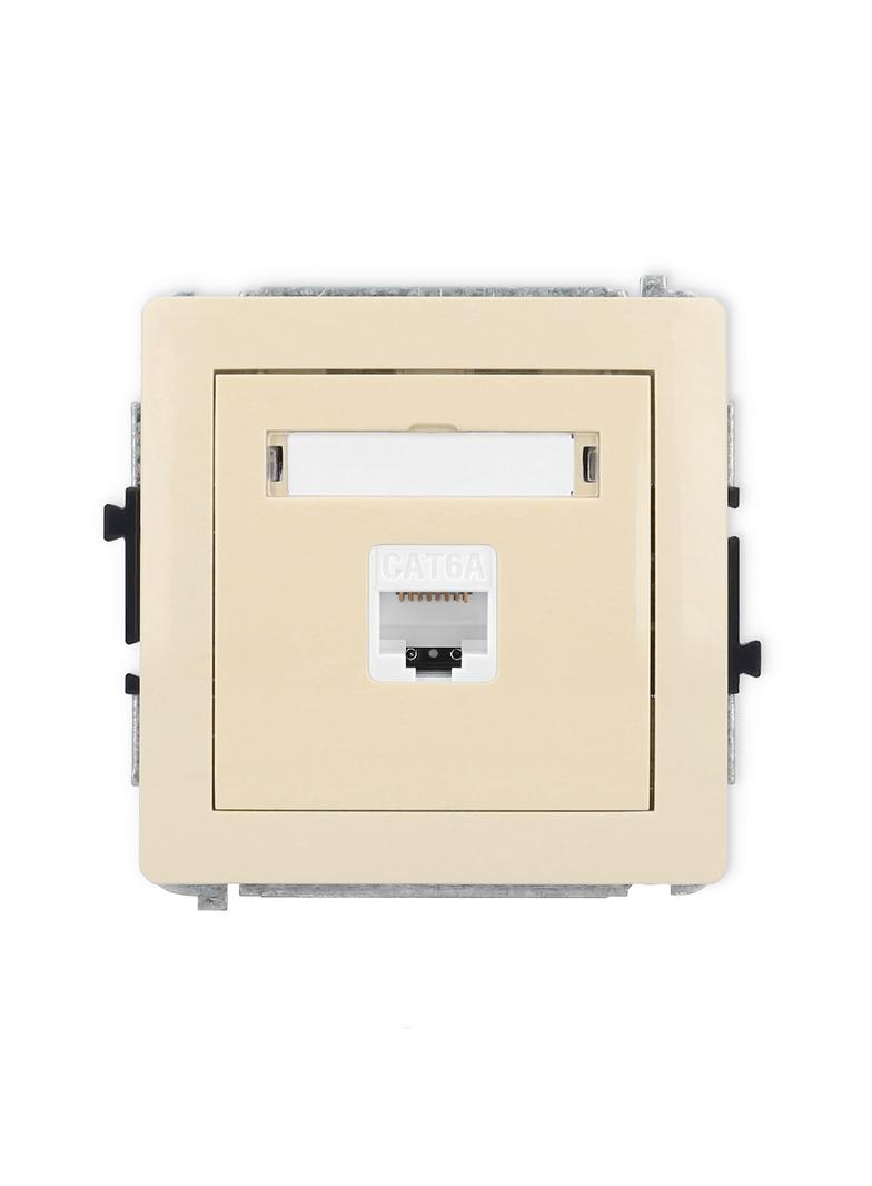 DECO Mechanizm gniazda komputerowego pojedynczego 1xRJ45, kat. 6A, 8-stykowy beżowy