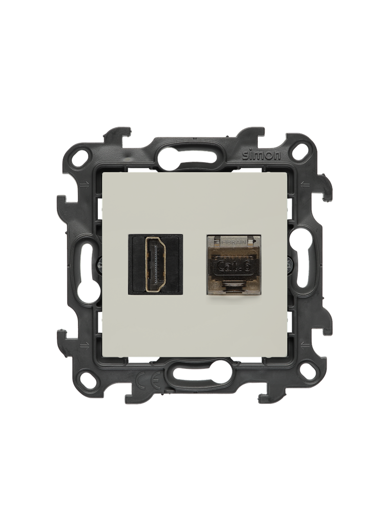 Simon 24 Gniazdo HDMI 2.1 + RJ45 kat.6. kaszmirowy NGH21RJ45.01/42