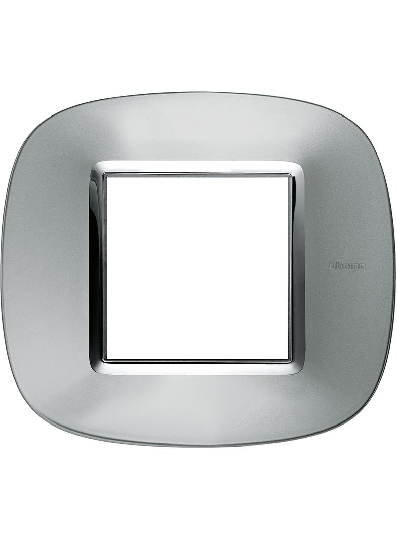 AXOLUTE - RAMKA OWALNA 2 MODUŁY AXOLUTE ALUMINIUM, Bticino