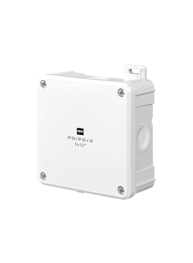 Puszka 2K 98x98x46 5x2,5-4mm2  z zaciskami IP55/65