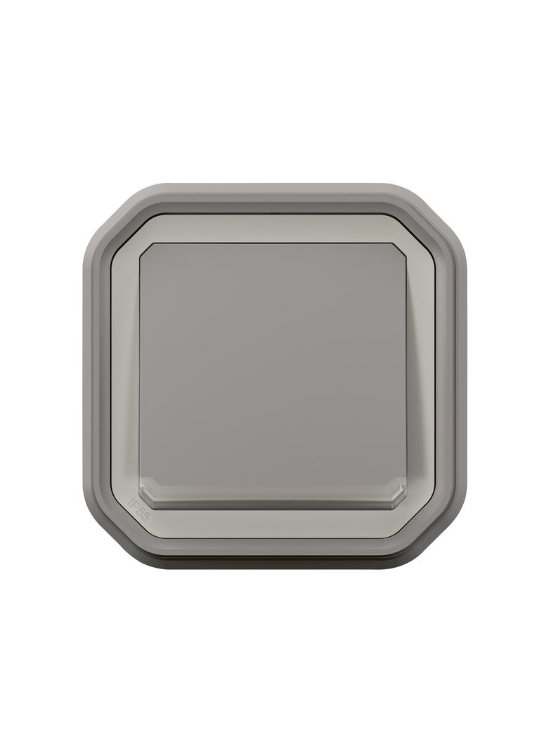 NOWE PLEXO - PRZY. JEDNOBIEGUNOWY Z PODŚWIETL. KOMPLET PODTYNK. 10A-250V~ SZARY