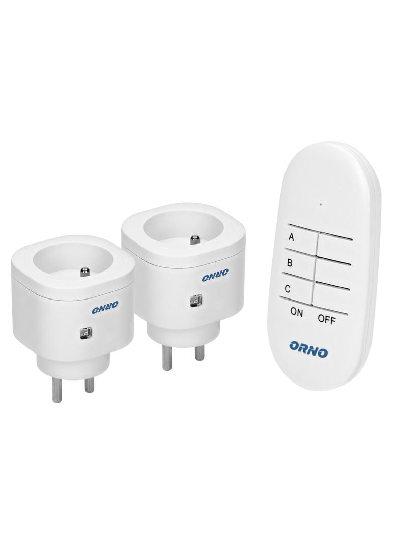 Zestaw bezprzewodowych mini gniazd sterowanych pilotem 2+1 OR-GB-439 ORNO