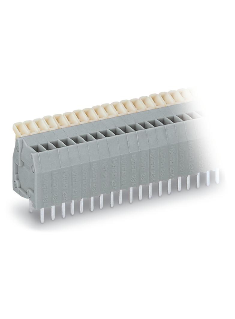 Złączka do płytek drukowanych przycisk 0,5mm2 RM 2,5mm 16-bieg szara /25szt./ 234-216 WAGO