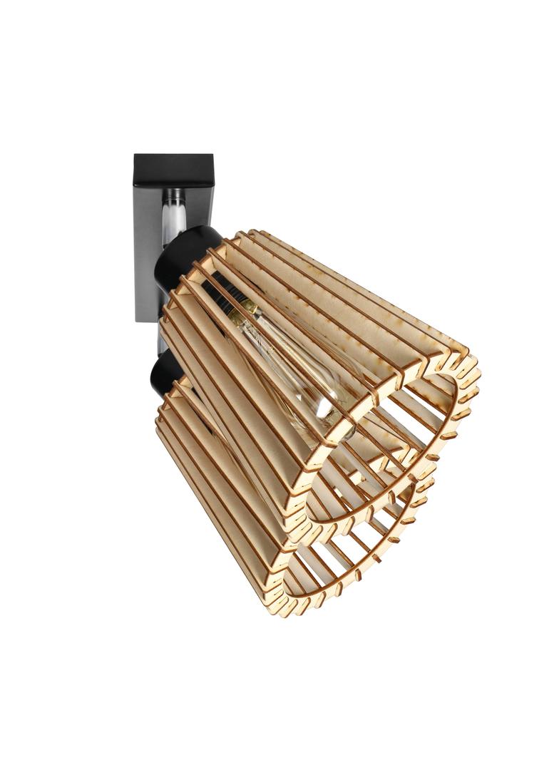 DELOS 2P E27, oprawa ścienno-sufitowa, max. 2x60W, czarna, drewno