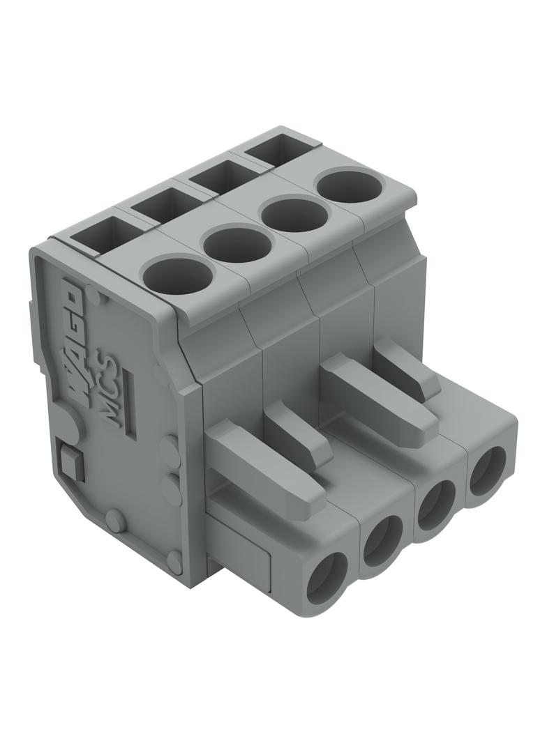 Gniazdo MCS‑MIDI Classic kątowe 4‑biegunowe szare raster 5mm 232‑204/026‑000 /100szt./ WAGO