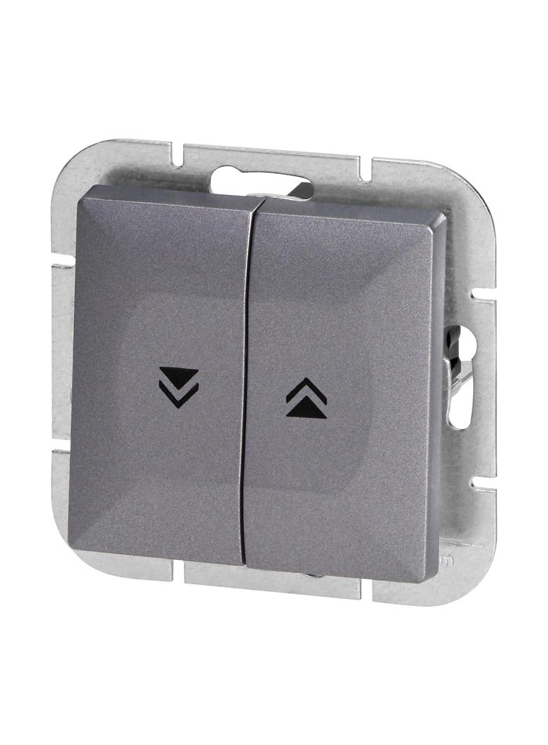 Łącznik roletowy podtynkowy Pearl, 10A, 250V, WP-10P, antracyt OR-OE-7708/A ORNO