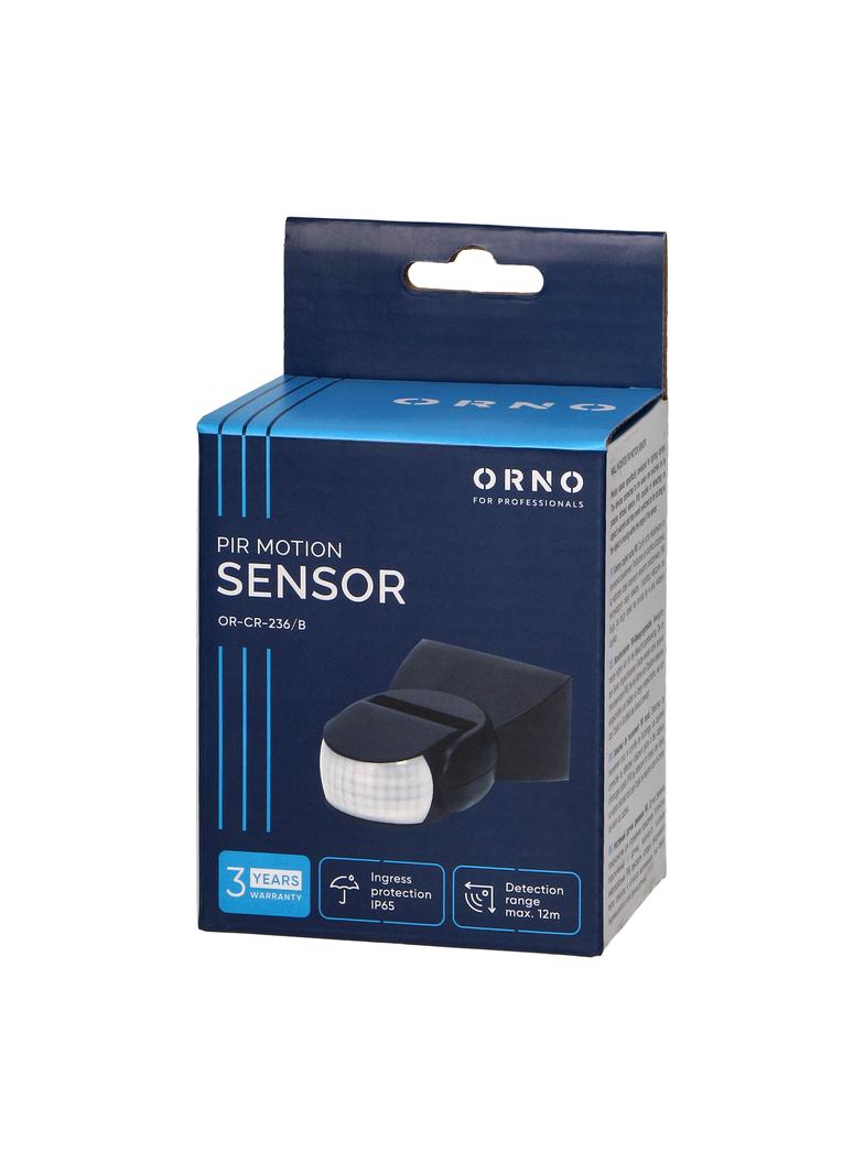 Czujnik ruchu 180st. regulacja pionowa i pozioma IP65 1200W czarny OR-CR-236/B ORNO