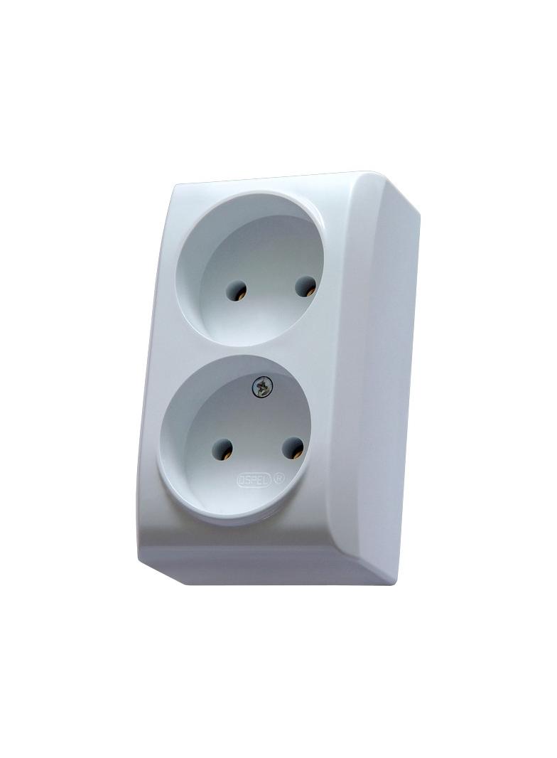 BIS Gniazdo podwójne - kolor biały