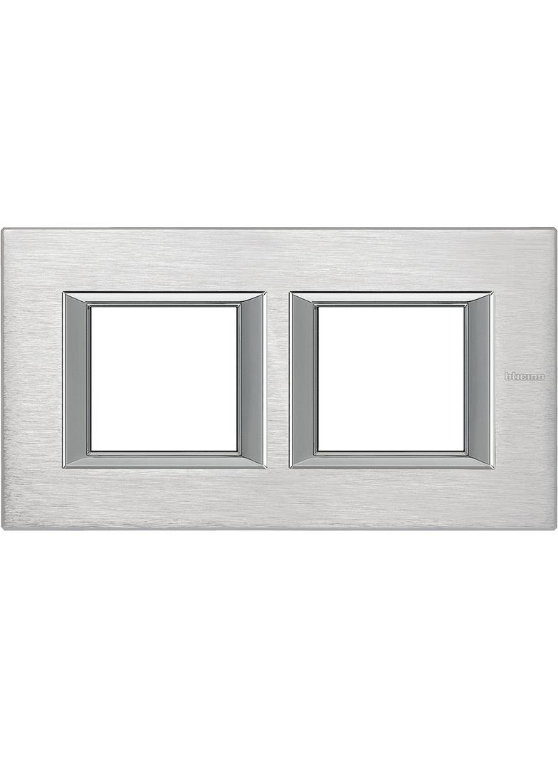 AXOLUTE - RAMKA PROSTOKĄTNA POZIOMA 2X2 MODUŁY BRUSHED CHROME, Bticino