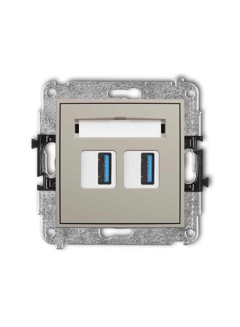 ICON Gniazdo podwójne 2xUSB typ A-A 3.0 taupe 60IGUSB-6 KARLIK