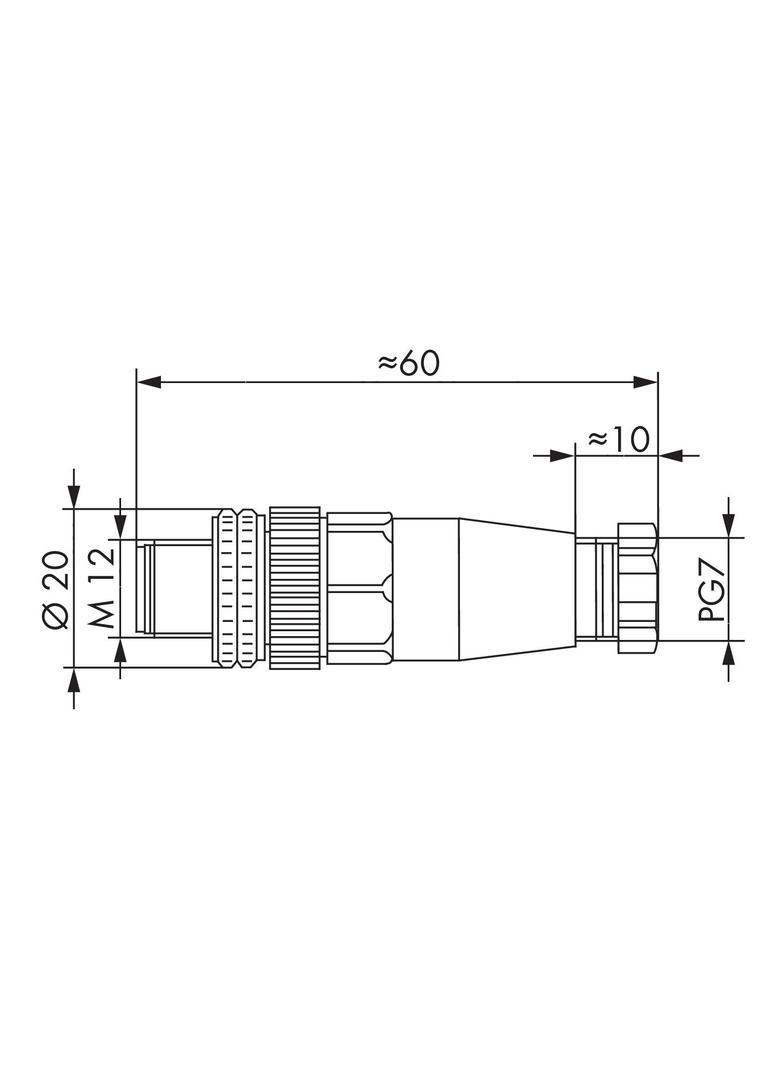 wtyczka prosta M12 4-biegunowa /5szt./ WAGO