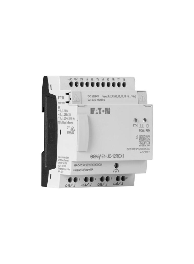EASY-E4-UC-12RCX1 easyE4 12-24VDC 24VAC 8DI(4AI) 4DO-R bez wyświetlacza 197212 EATON