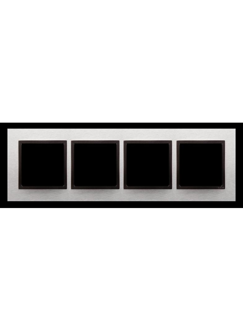Simon 54 Nature Ramka 4-krotna Nature-Metal INOX YANG IP20/IP44* (*IP44-należy zastosować zestaw uszczelek DUN4) DRN4/76 KONTAKT