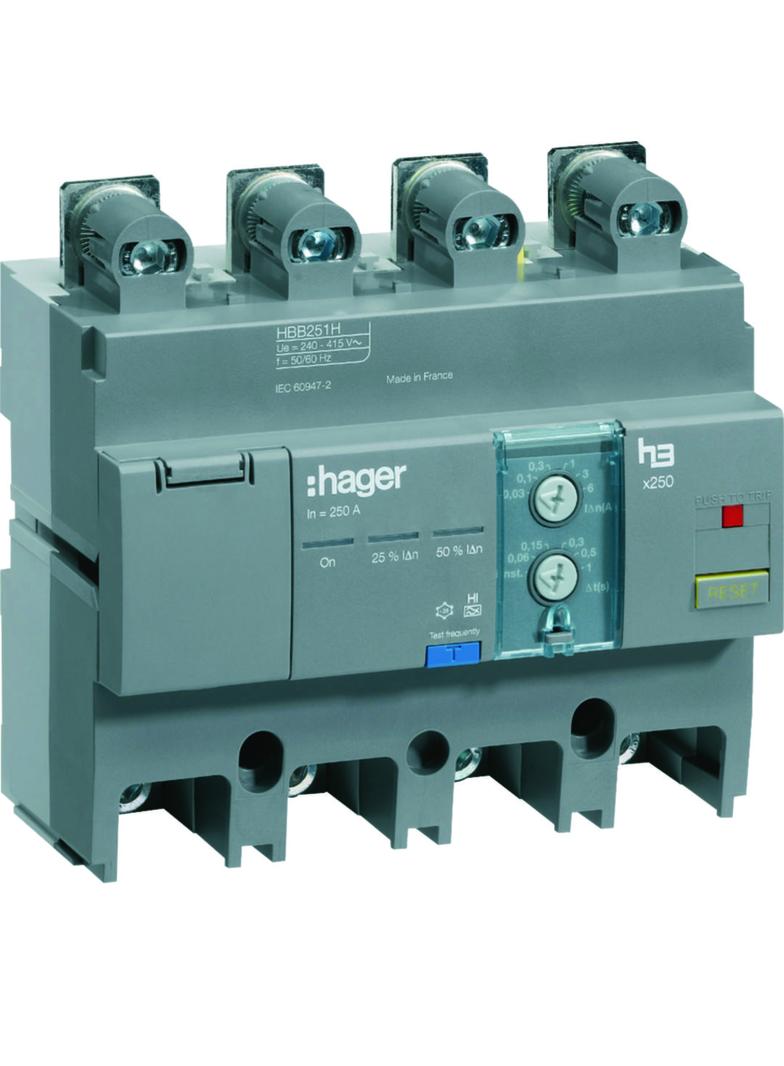 Blok różnicowo-prądowy 4P 250A regulowany HBB251H HAGER