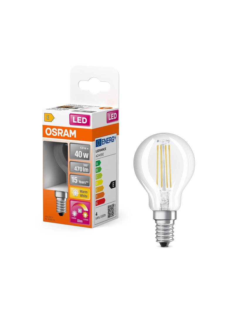 Lampa LED STAR+ GLOWdim CL P40 FILAMENT 4W 827 E14