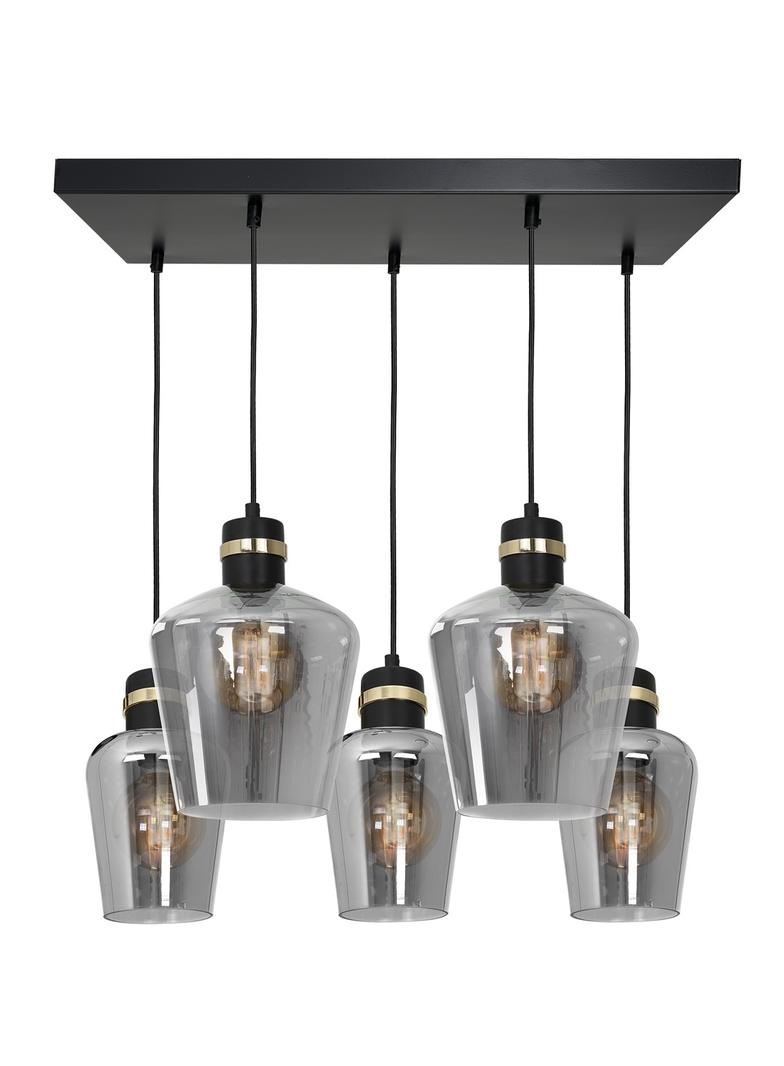 MILAGRO Lampa wisząca RICHMOND BLACK / GOLD 5xE27  Prostokąt