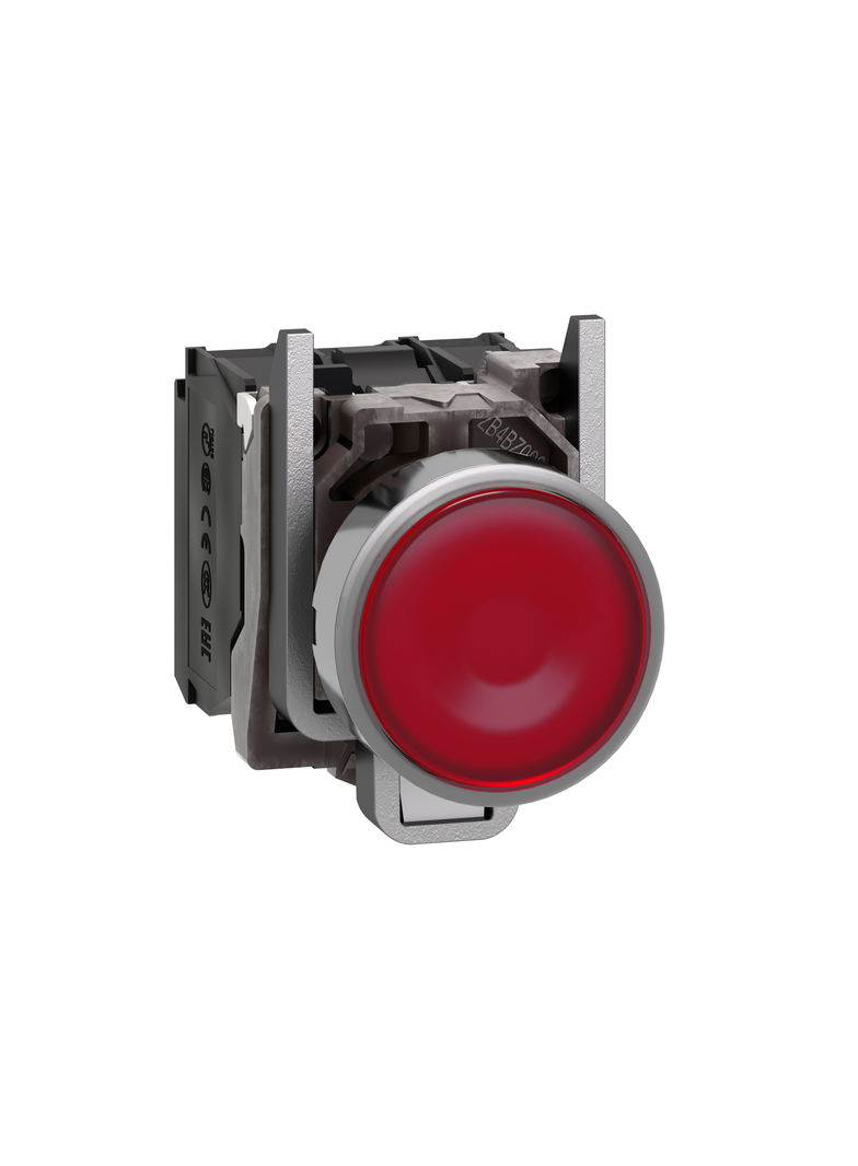 Harmony XB4 Przycisk płaski czerwony LED 110/120V metalowy XB4BW34G5 Schneider