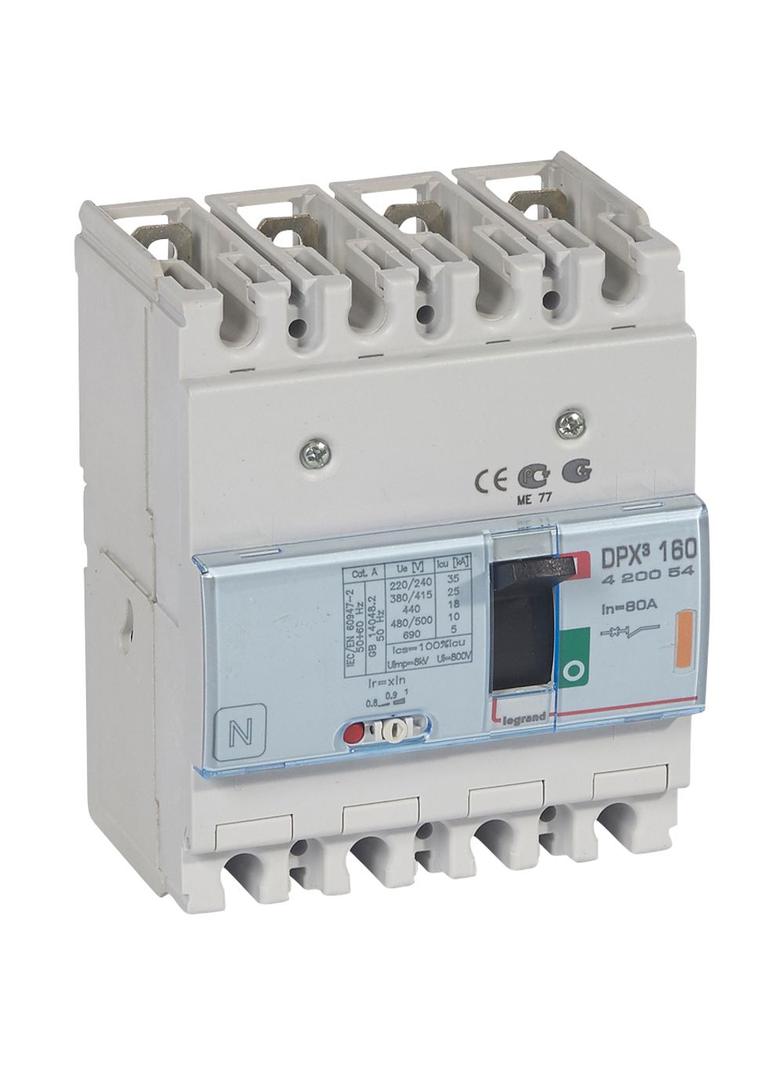 Wyłącznik DPX3 160 4P 80A 25Ka 420054 LEGRAND