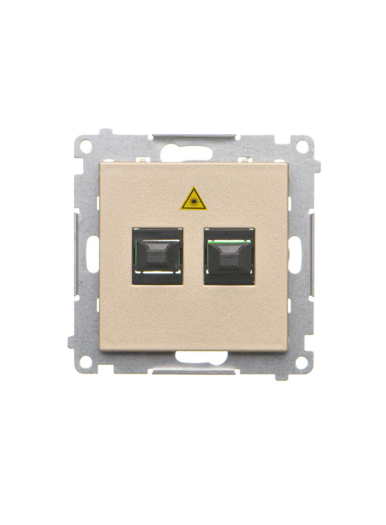 Simon 55 Gniazdo światłowodowe / optyczne podwójne SC/APC Szampański mat