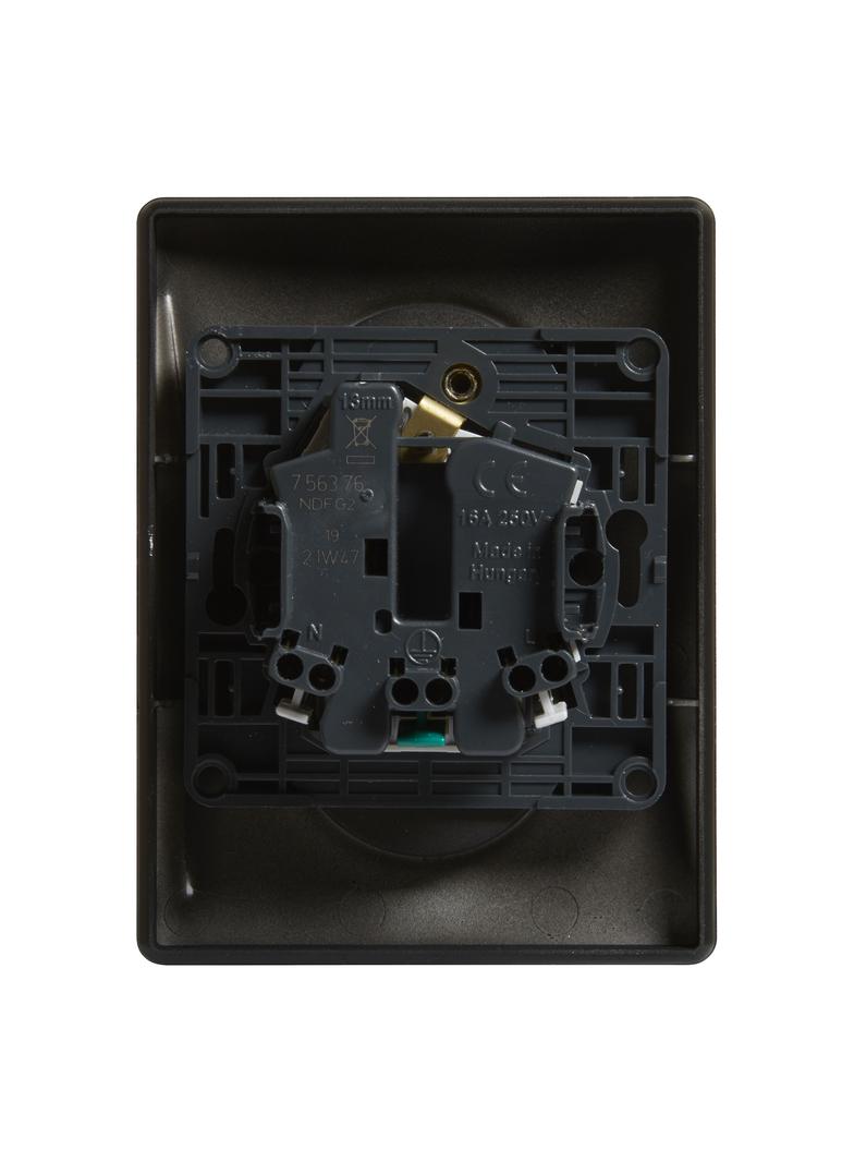 VALENA LIFE -  GNIAZDO 2X2P+Z  TYPU MONOBLOK Z PRZESŁONĄ CZARNE 16 A – 250 V~