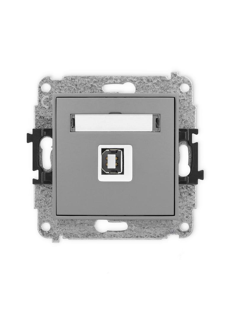 MINI Gniazdo pojedyncze USB A-B 2.0 szary mat 27MGUSB-3 KARLIK